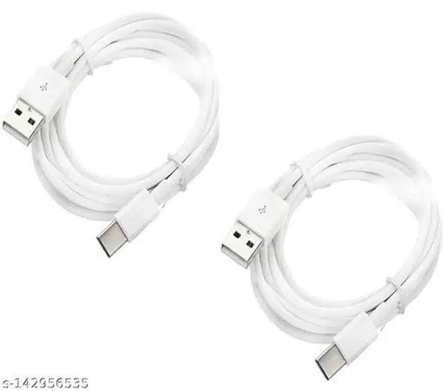 Mobile Type-C Charging Cable (White,1 m) (Pack of 2)