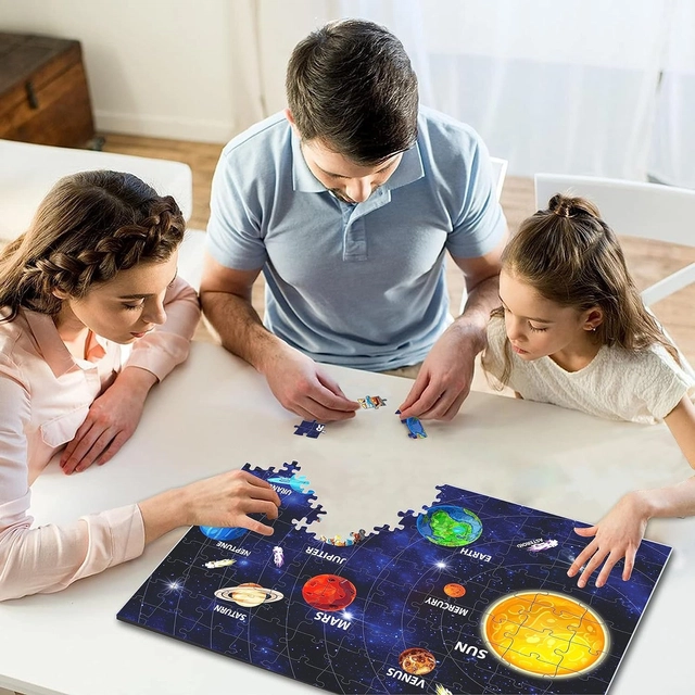 Solar System Theme Jigsaw Puzzles for Kids (Multicolor)