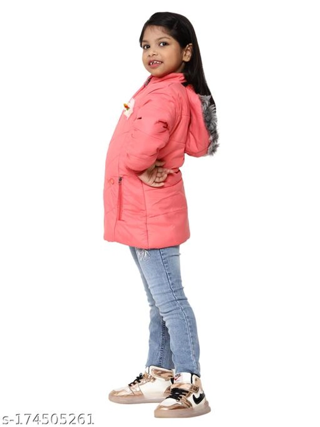 Polyester Jacket for Girls (Pink, 18-24 Months)