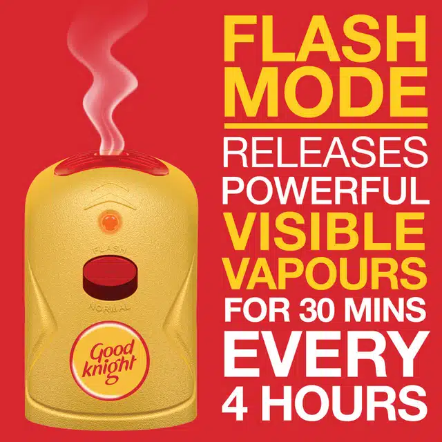 Good Knight Gold Flash Liquid Vapourizer - Mosquito Repellent Combo Pack - Machine + Refill (45 ml)
