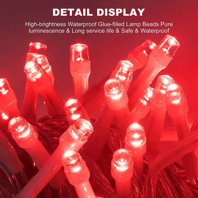 LED Pixel String & Rice Light for Festive Decoration (Red, 15 m)