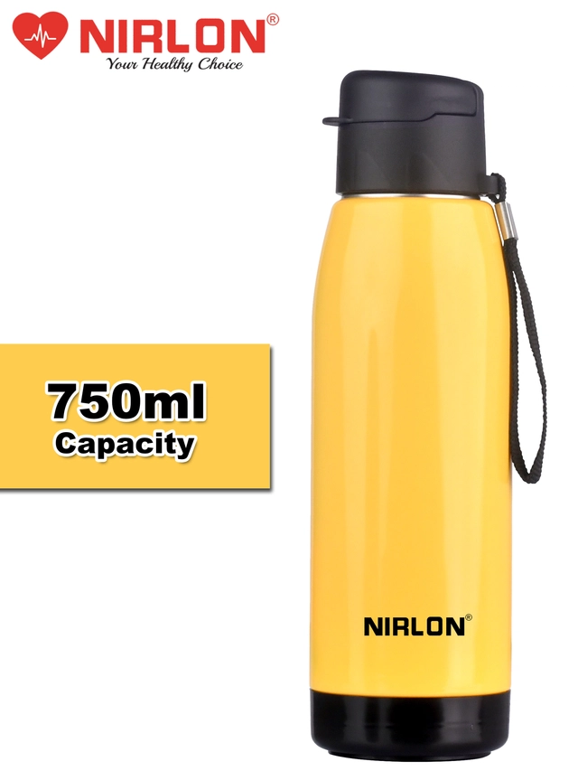 Nirlon PU Insulated Stainless Steel Water Bottles (Yellow, 750 ml)