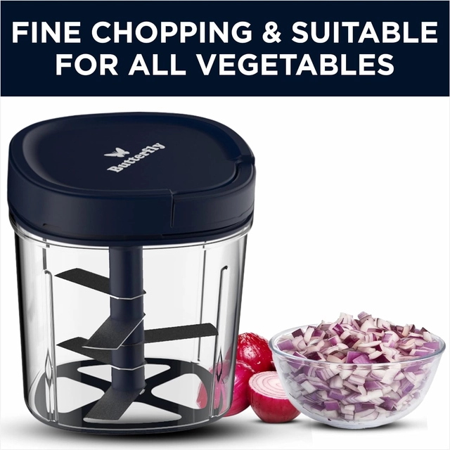 Plastic Butterfuly Vegetable Chopper (600 ml, Black)