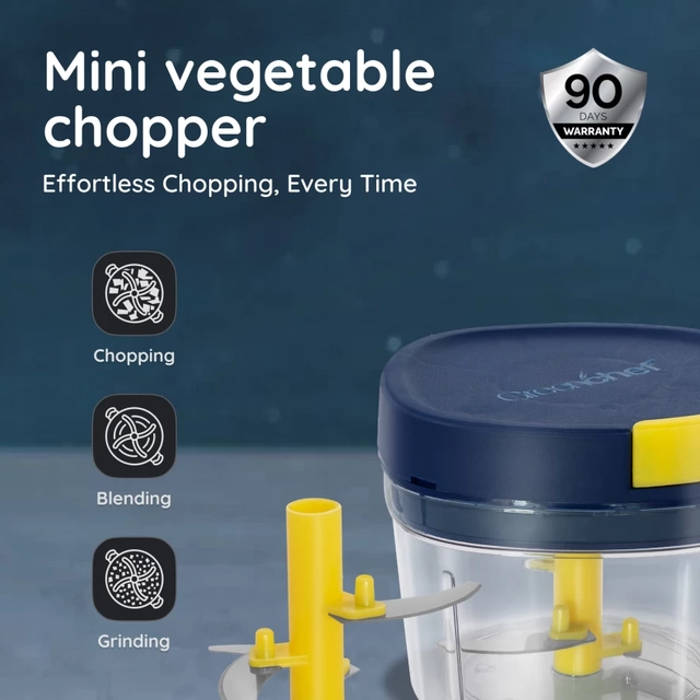 Plastic Manual Greenchef Mini Chopper (Black, 650 ml)