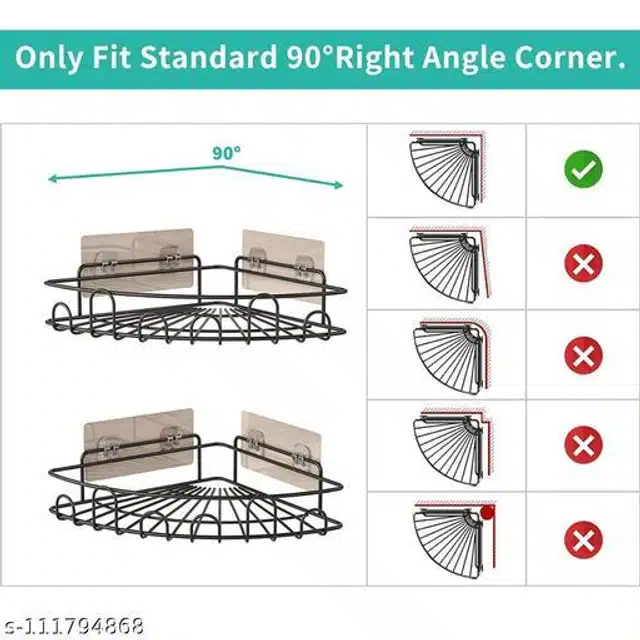 Plastic Bathroom Wall Shelves (Black)