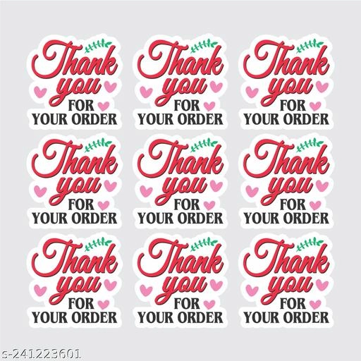 Thank You for Your Order Stickers (Multicolor, 1.5x1.5 inches) (Pack of 120)