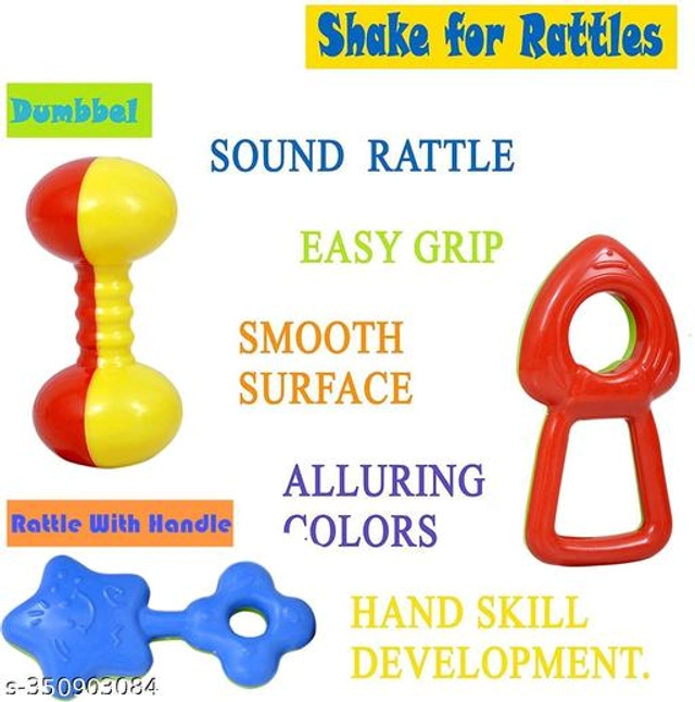 Plastic Rattle Toy for Baby (Multicolor, Pack of 5)