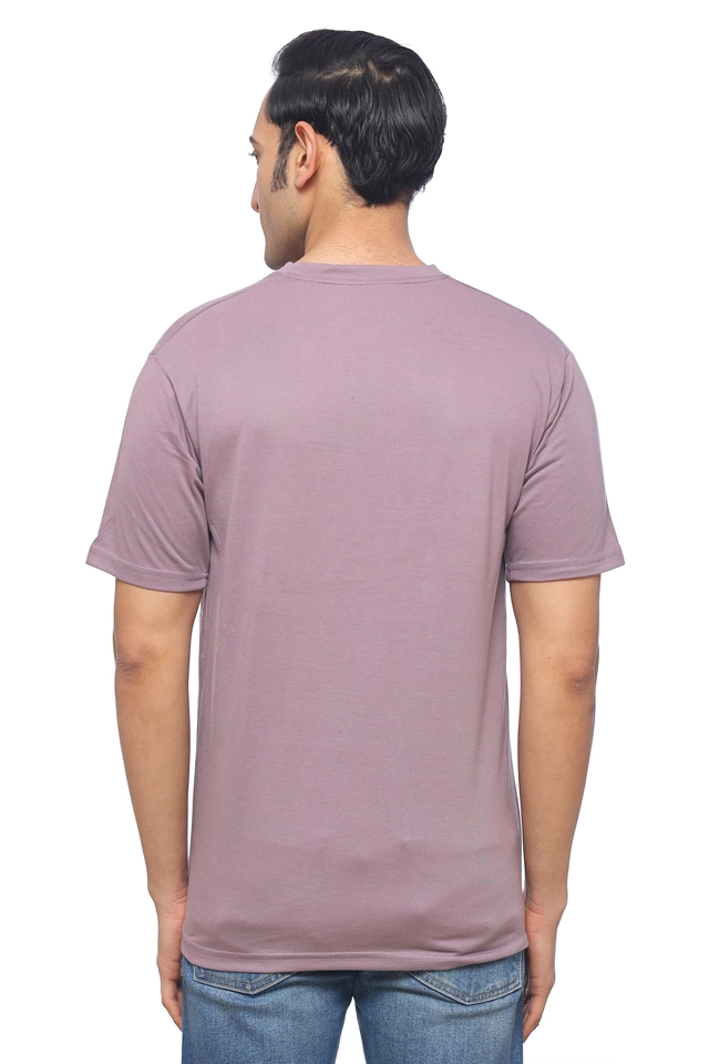 Round Neck Printed T-Shirt for Men (Lavender, M)