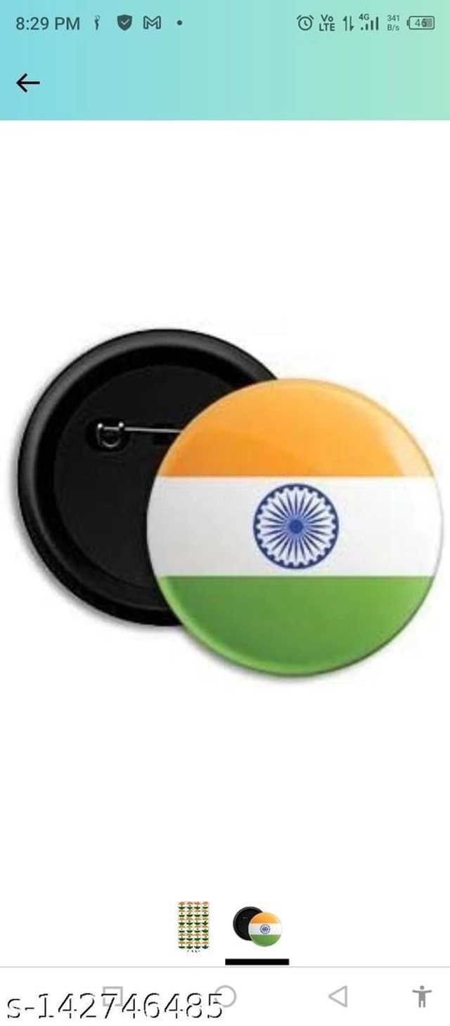 Tiranga Tricolor Badge Brooch (Multicolor, Pack of 12)