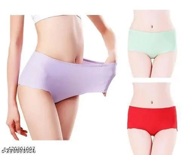 Cotton Blend Briefs for Women (Multicolor, S) (Pack of 3)