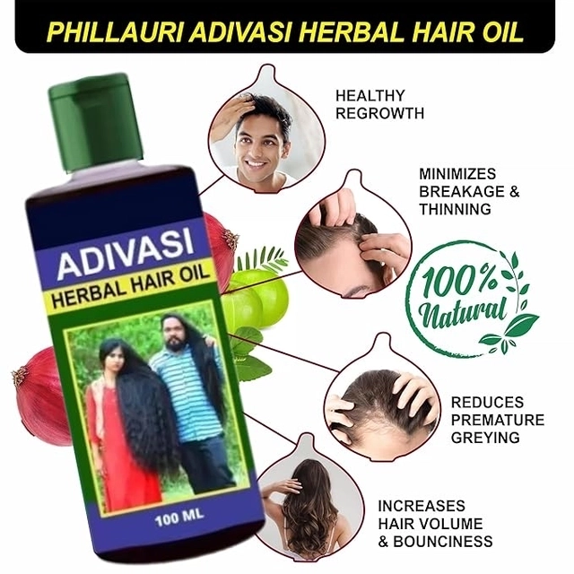 Adivasi Herbal Hair Oil (100 ml, Pack of 5)