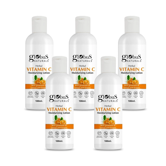 Globus Naturals Herbal Vitamin C Moisturizing Body Lotion (100 ml, Pack of 5)