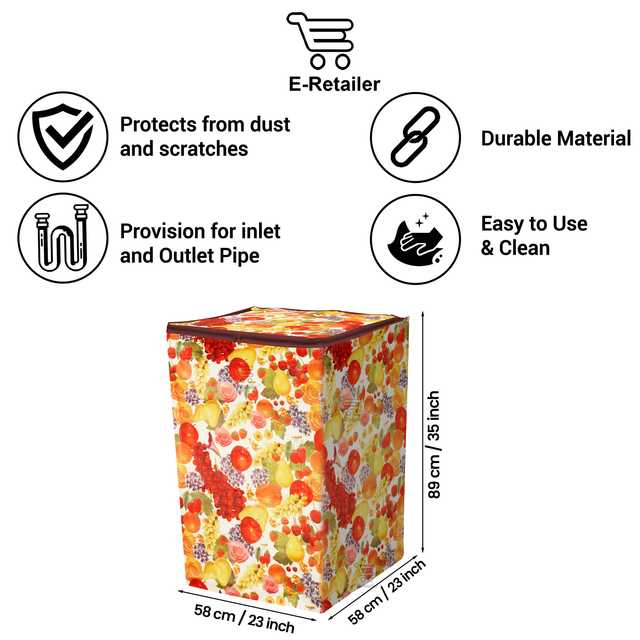 E Retailer Waterproof PVC Top Load Washing Machine Cover For 5kg to 8kg (Multicolor, 23x23x35) (E-306)