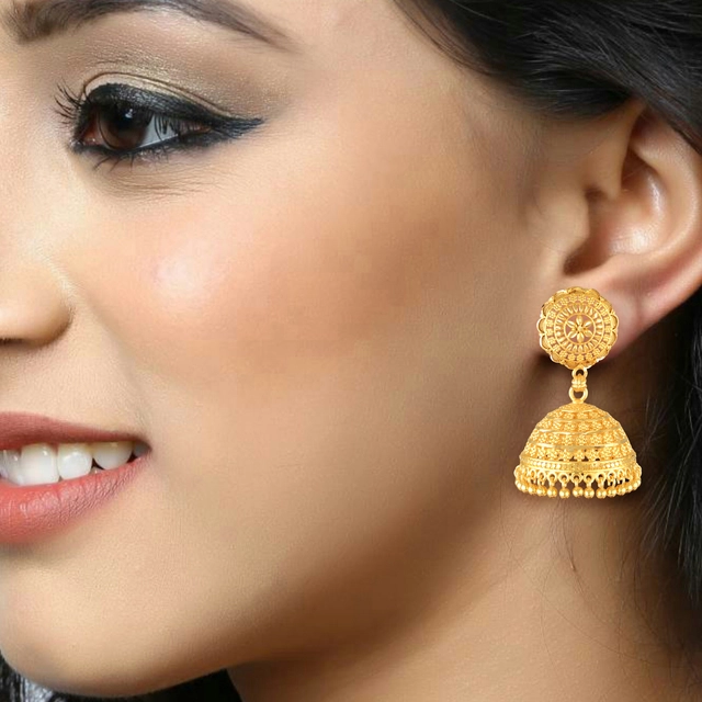 Alloy Gold Plated Earrings for Women (Gold, Set of 1)