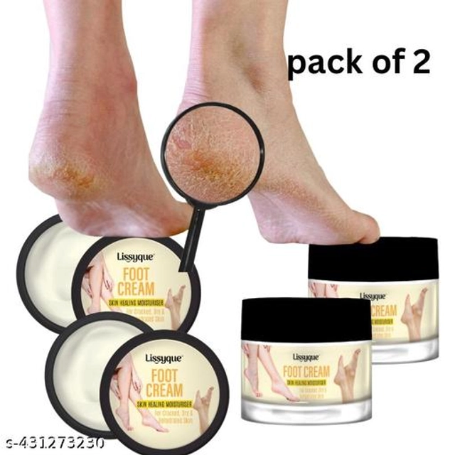  Lissyque Foot Crack Blaster Repair - Foot Cracked Skin, Heel, Finger Healing Balm and Crack Blaster Dry Skin and Body Cream 50 gm For Women & Men (Pack Of 2)