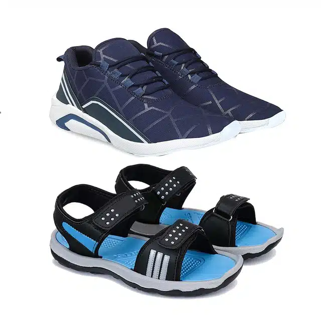 Combo of Sports Shoes and Sandals for Men (Pack of 2) (Multicolor, 6)