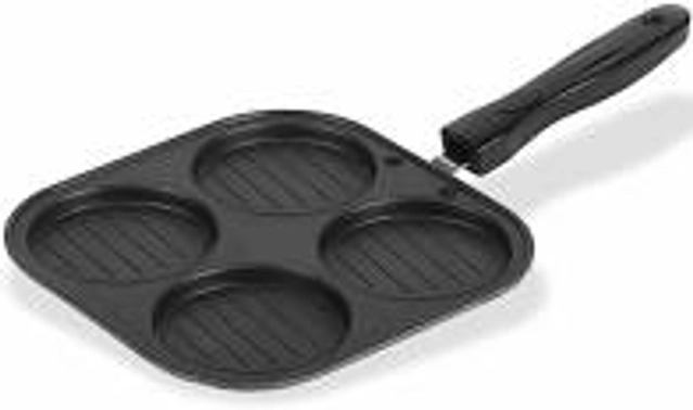 Aluminium 4 Section Appam Maker (Black)