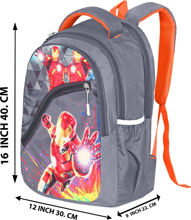 School Bag for Kids (Grey, 30 L)