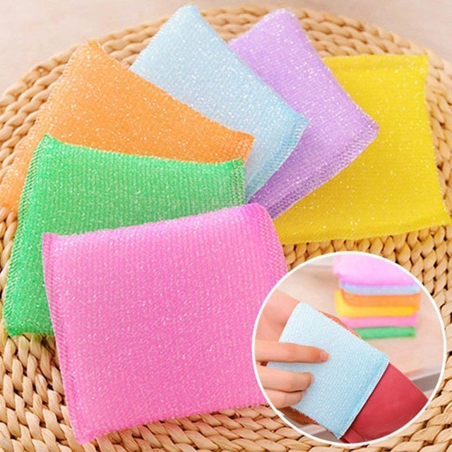 Scratch Proof Kitchen Utensils Scrubber Pads (Multicolor, Pack of 12)