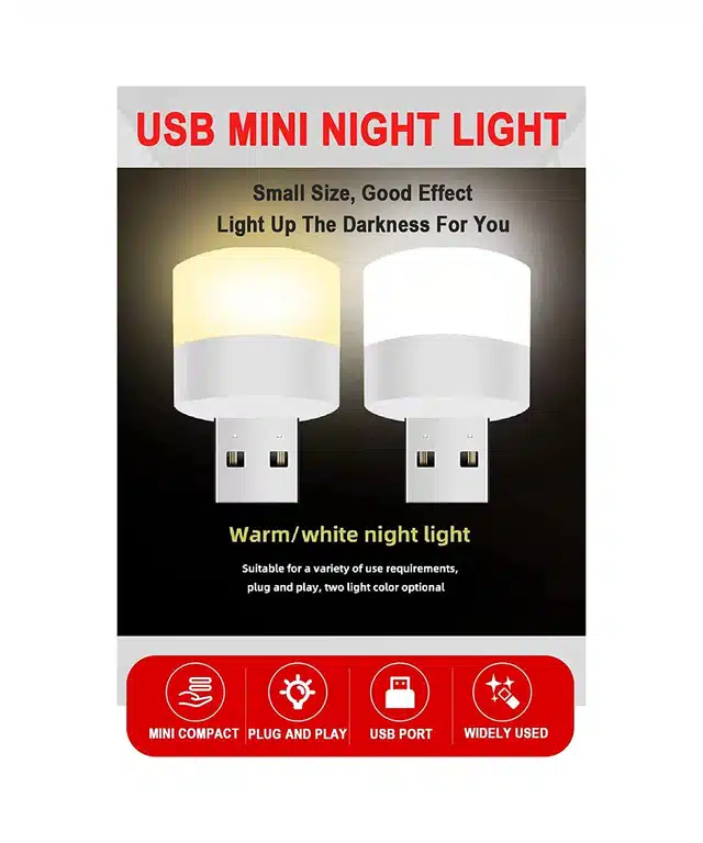 Mini USB LED Light Bulb - Universal for Laptops, Power Banks & USB Ports  (White & Warm) - Trendors