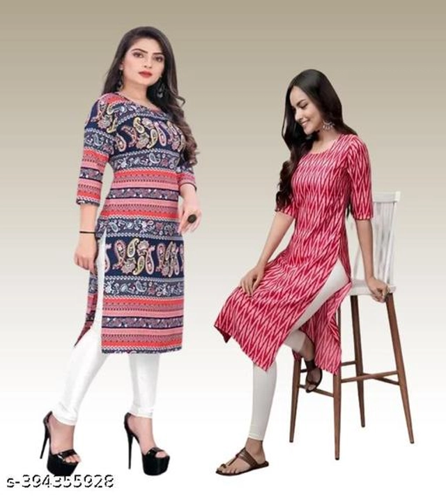 Crepe Kurtis for Women (Multicolor, S) (Pack of 2)