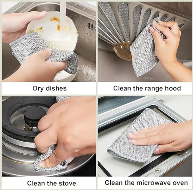 MAGIC PLUS Non Scratch Reusable Wire Dish Cleaning Cloth (Pack of 5)