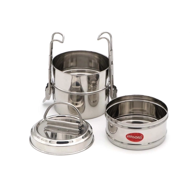 JENSONS Steel Clip Tiffin (200 ml each, 3 containers)