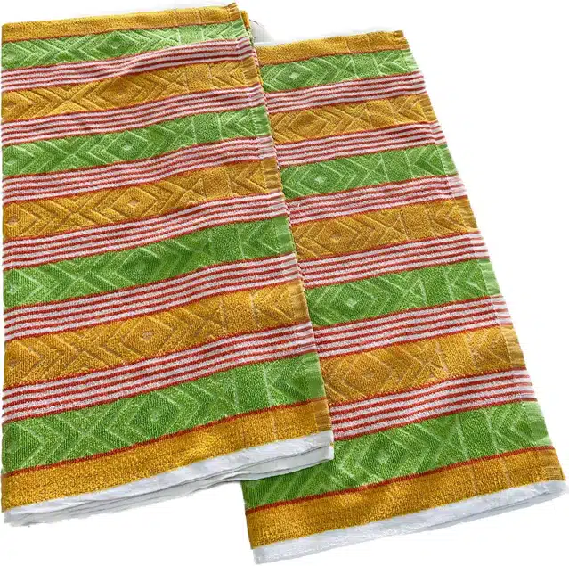 Microfiber Striped Bath Towels (Pack of 2) (Multicolor, 26x56 Inches)