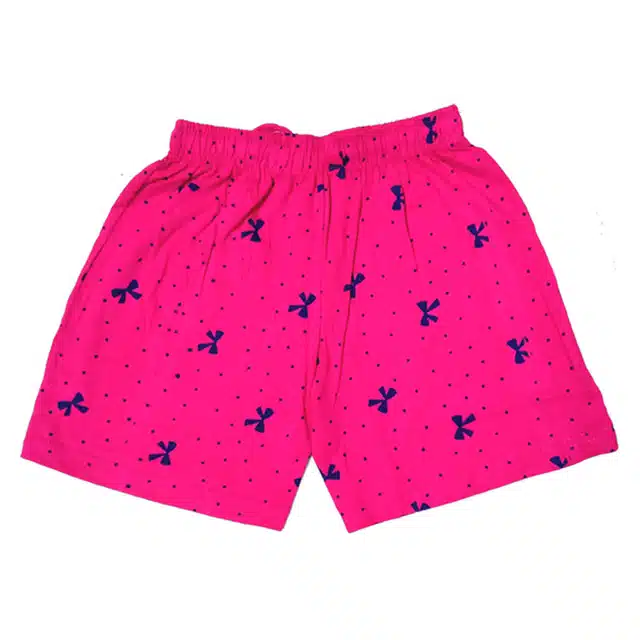 Cotton Blend Printed Shorts for Girls (Pack of 3) (Multicolor, 2-3 Years)