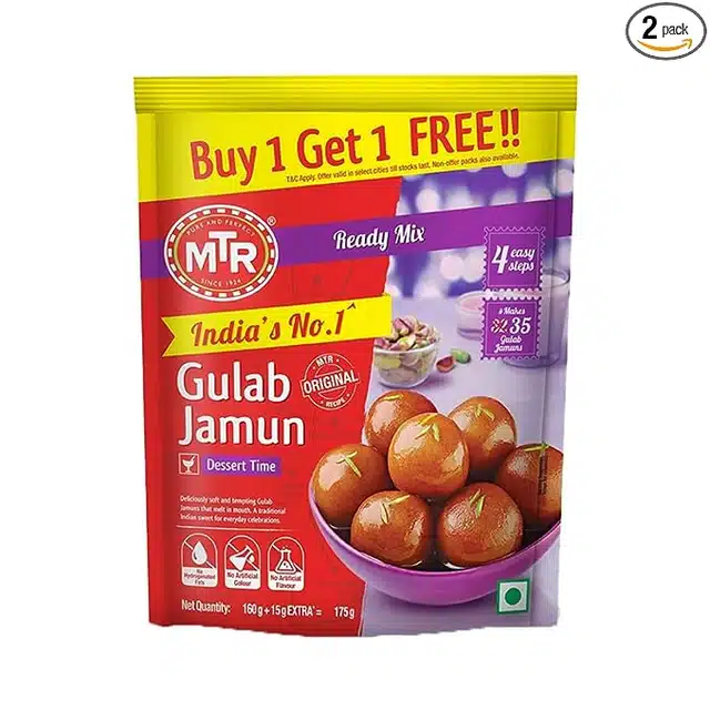 MTR Gulab Jamun Ready Mix 2X175 g (Buy 1 Get 1 Free)