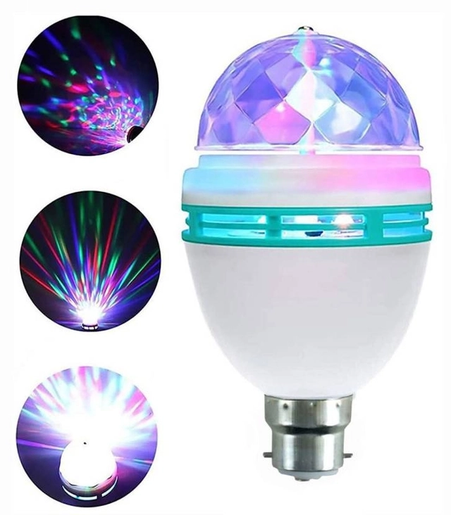 360° Rotatable Crystal LED Disco Bulb (Multicolor, 3 W)