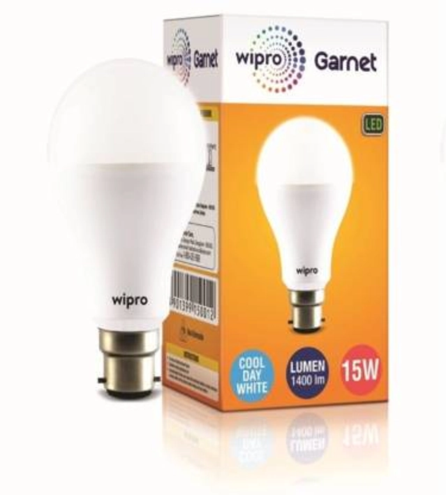 WIPRO 15 W Standard B22 LED Bulb (White, Pack of 1)