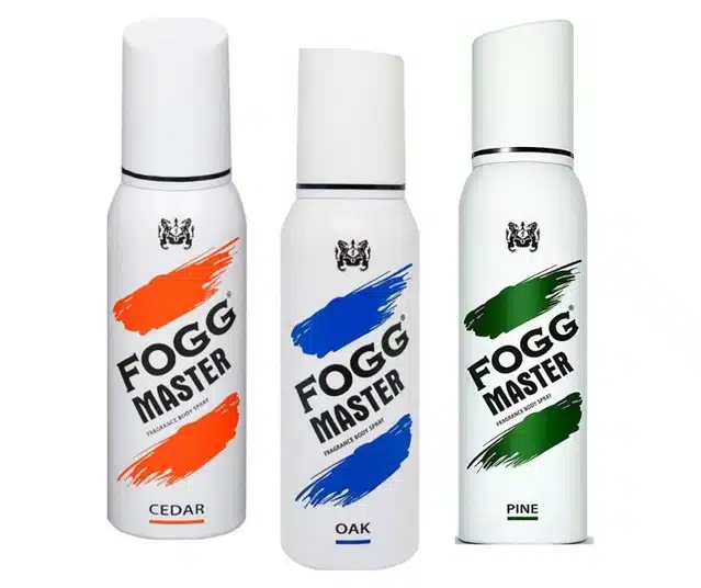 Fogg Master Cedar with Pine & Oak Deodorant Spray (Pack of 3, 120 ml)