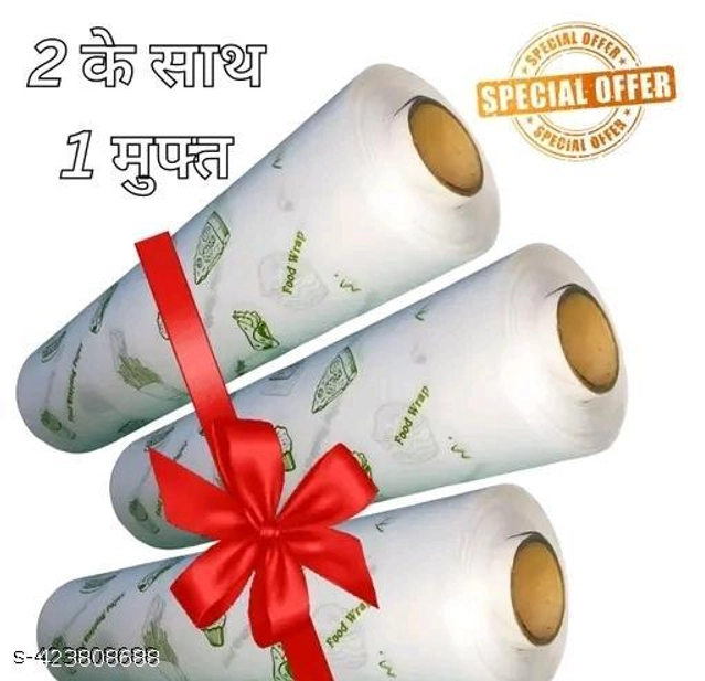 Food Wrapping Roll Paper (White, 25 m) (Pack of 3)