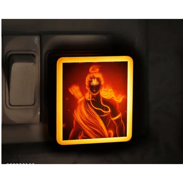 Jai Shri Ram 3D LED Socket Light For Diwali (Gold, 0.5 W)