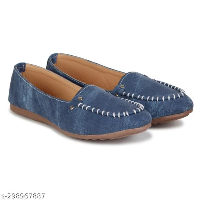 Loafers for Women (Blue & Beige, 3)