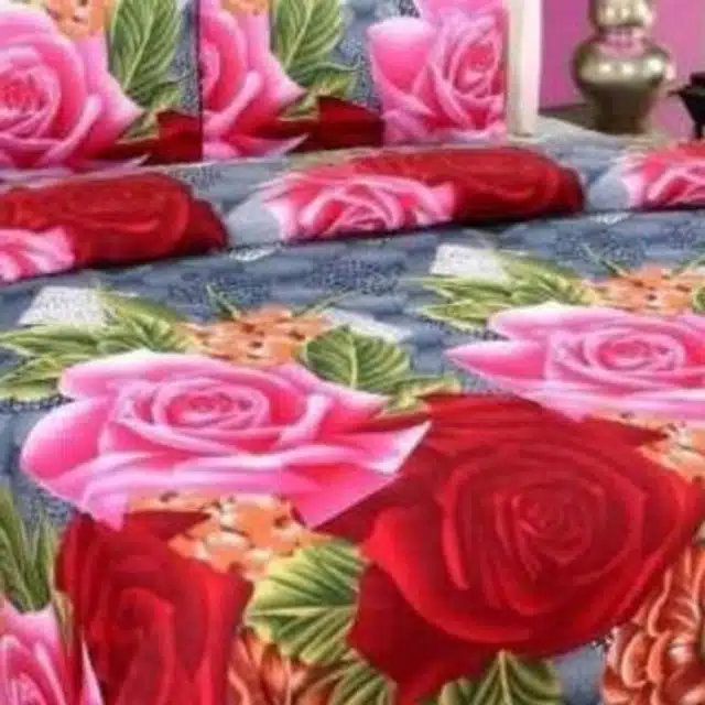 Double Bedsheet with Two Pillow Covers (Multicolour, 90X90 Inches) (M-40)