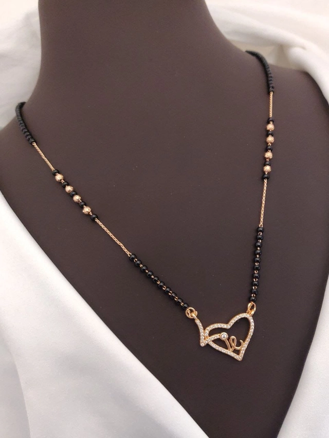 Alloy Gold Plated Mangalsutra for Women (Rose Gold)