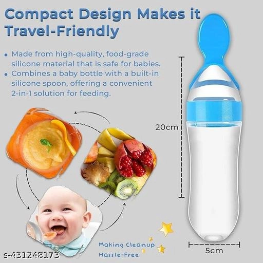 Milk Bottle (450 ml), Feeding Bottle (90 ml), Fruit Nibbler & Nipple (Multicolor, Set of 4)