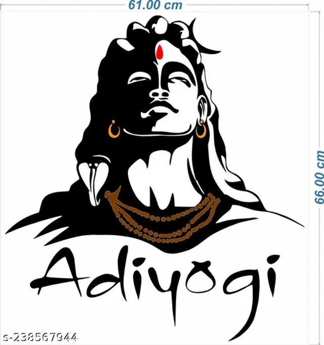 Har Har Mahadev,Aadiyogi Wall Stickers for Home Decoration,Living Room,Bedroom etc Size- Large