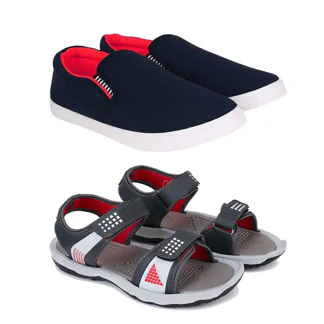 Combo of Casual Shoes and Sandals for Men (Pack of 2) (Multicolor, 8)