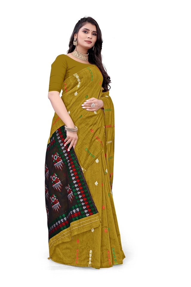 Cotton Silk Woven Design Saree for Women (Multicolor, 6.3 m)