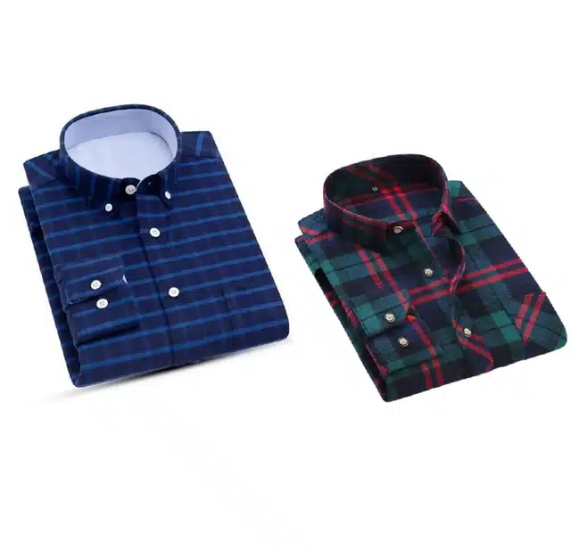 Exclusive Long Sleeves Shirt for Men (Pack of 2) (Multicolor, M) (JME-193)