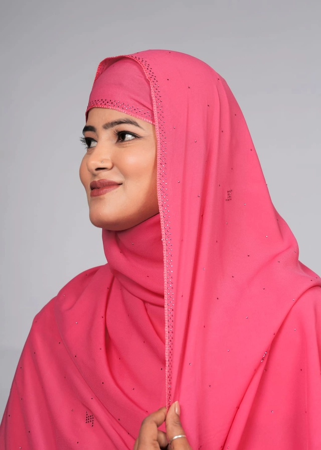 Chiffon HIjab for Women (Pink, Free Size)