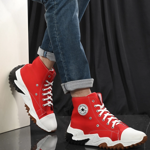 Sneakers for Men (Red & White, 6)