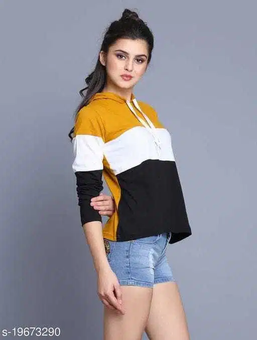 Women's Hooded Sweatshirt (L, Mustard) (AK-07)
