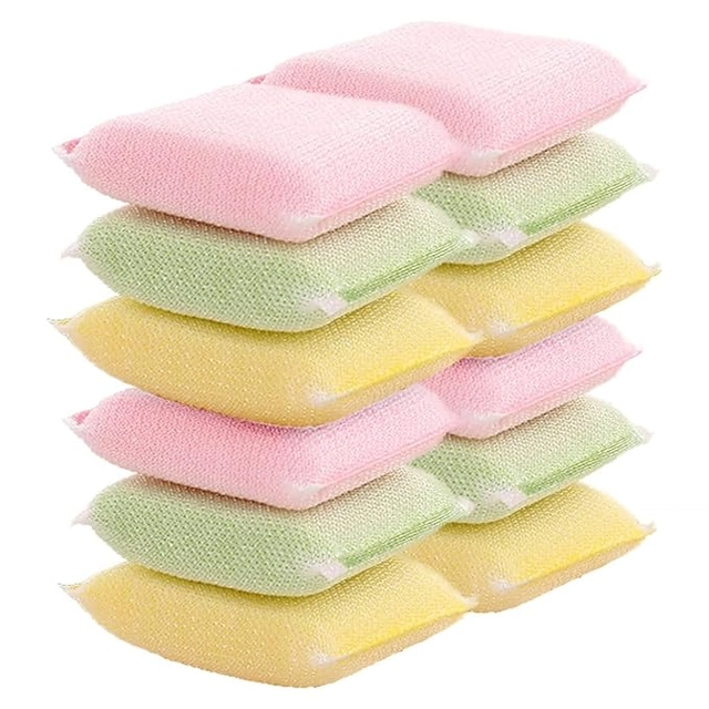 Scratch Proof Kitchen Utensil Scrubber Pads (Multicolor, Pack of 12)