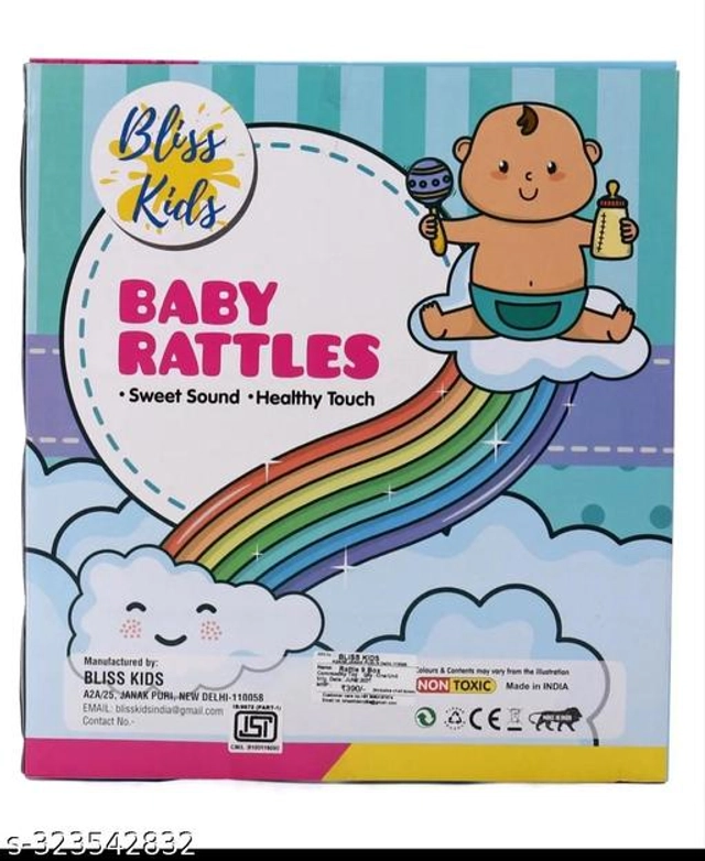 Plastic Rattle Toy for Baby (Multicolor, Pack of 9)