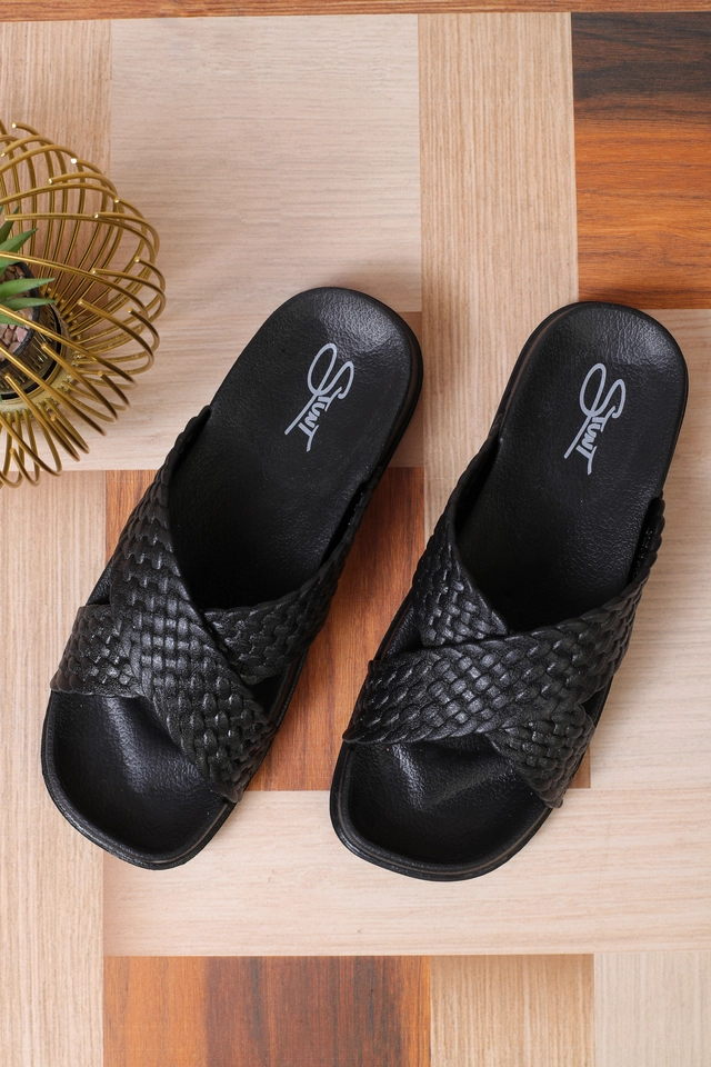 Slippers for Women & Girls (Black, 4)