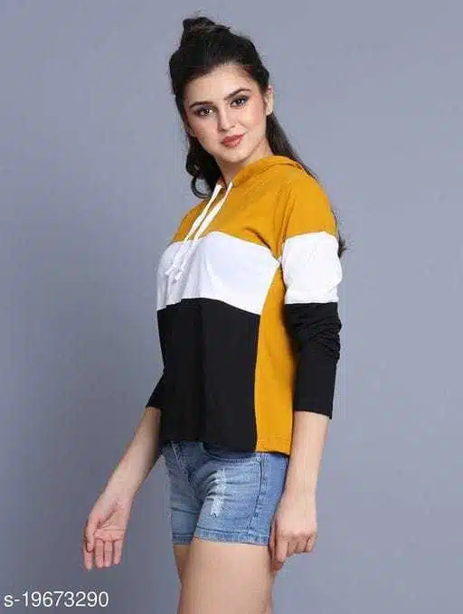 Women's Hooded Sweatshirt (L, Mustard) (AK-07)